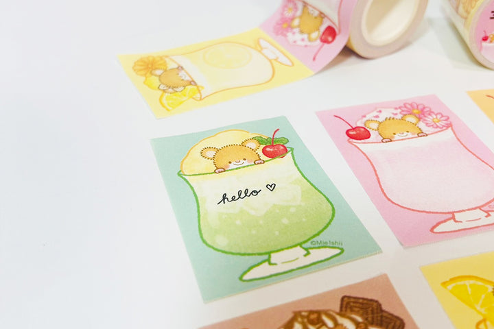 Rainbowholic x Mie Ishii Three Mice Cream Soda Memo Roll Tape(6 designs, 100 sheets)