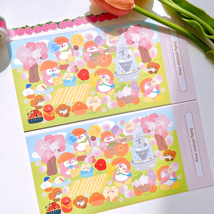 Cherry Blossom Picnic Sticker