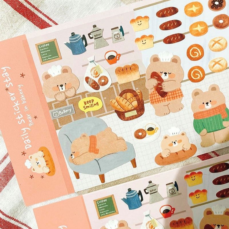 Bear In Bakery Sticker