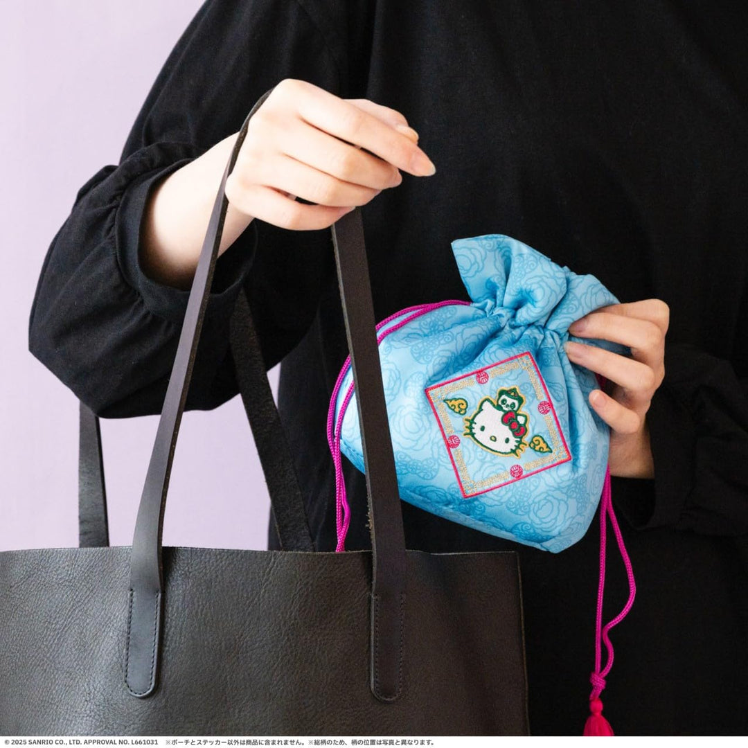 [Pre-order] Hello Kitty Embroidery Kinchaku Pouch Mook
