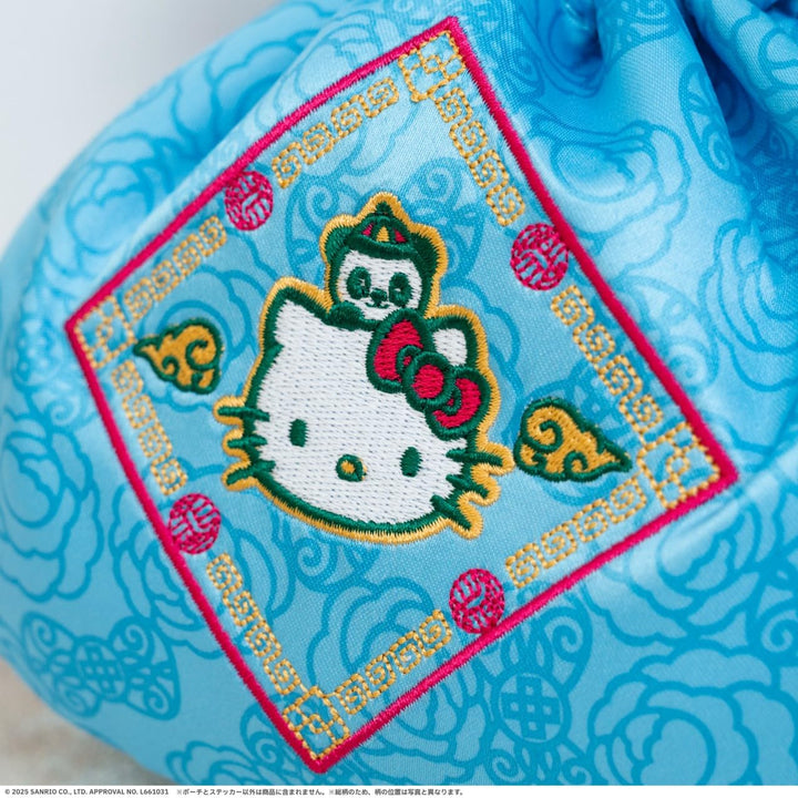 [Pre-order] Hello Kitty Embroidery Kinchaku Pouch Mook