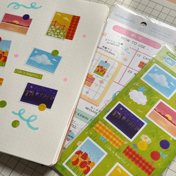 (DS016) Rainbowholic Daily Seal - Beautiful Scenery Sticker