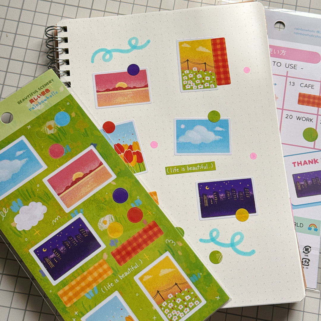 (DS016) Rainbowholic Daily Seal - Beautiful Scenery Sticker