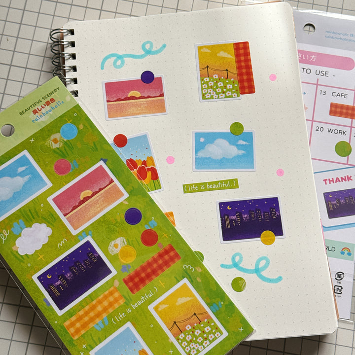 (DS016) Rainbowholic Daily Seal - Beautiful Scenery Sticker