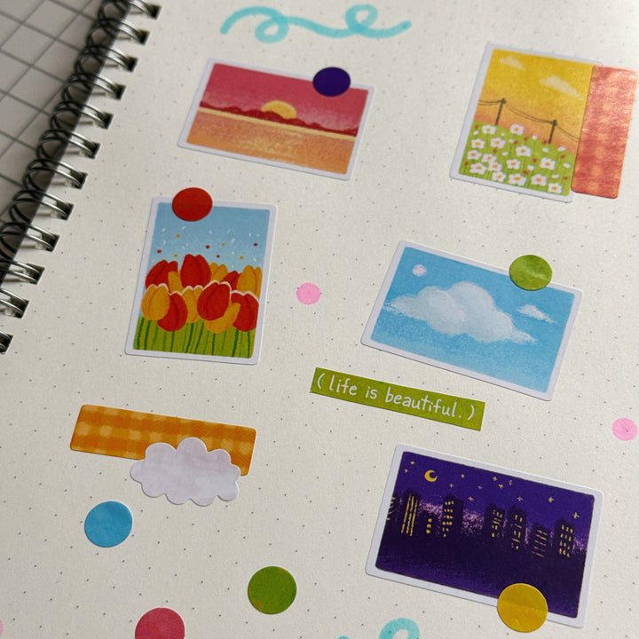 (DS016) Rainbowholic Daily Seal - Beautiful Scenery Sticker