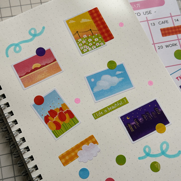 (DS016) Rainbowholic Daily Seal - Beautiful Scenery Sticker