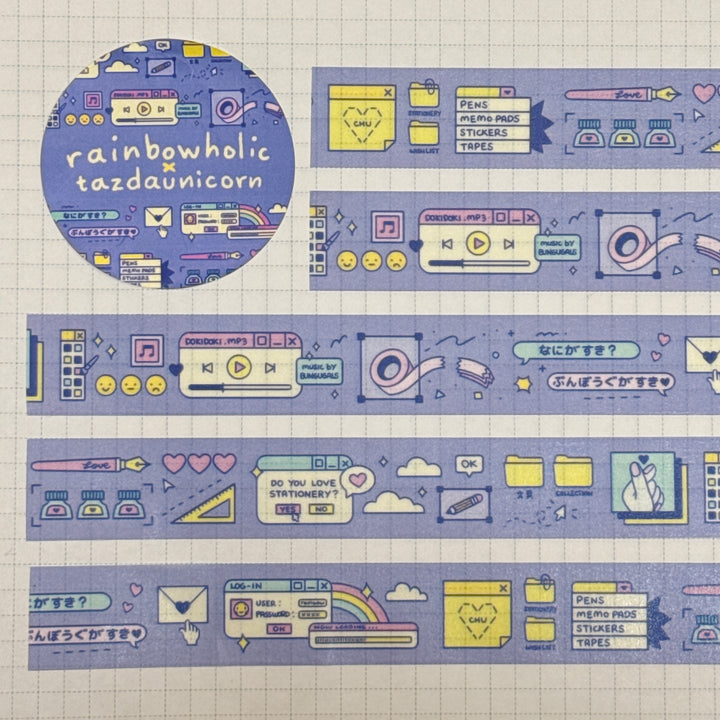 (MT117) Original Rainbowholic x Tazdaunicorn Doki Doki Washi Tape