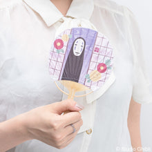 Load image into Gallery viewer, Studio Ghibli Uchiwa Fan Postcard (Spirited Away No Face)
