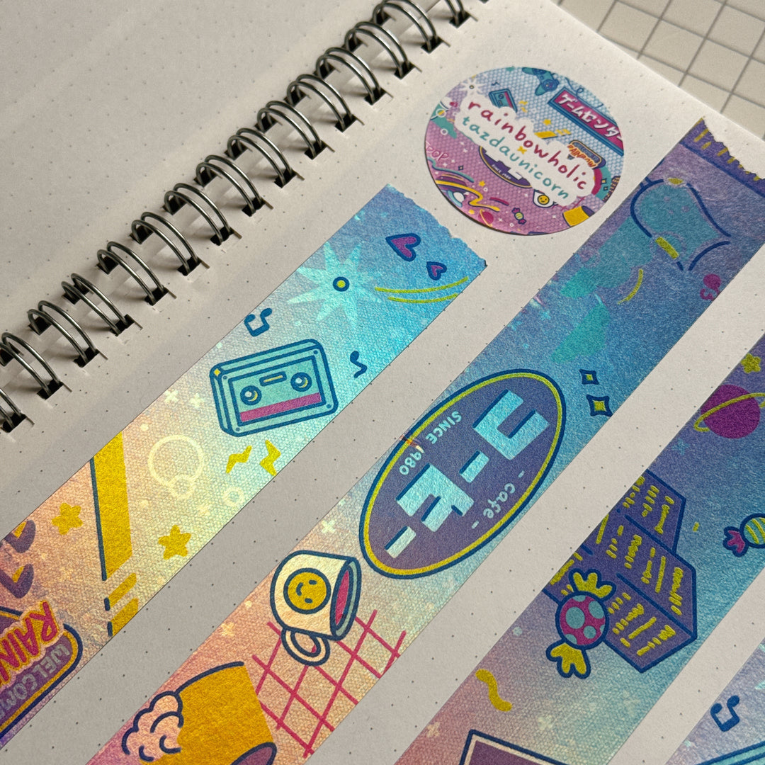 (MT125) Original Rainbowholic x Tazdaunicorn Neo City Pop 2.5CM Hologram Tape