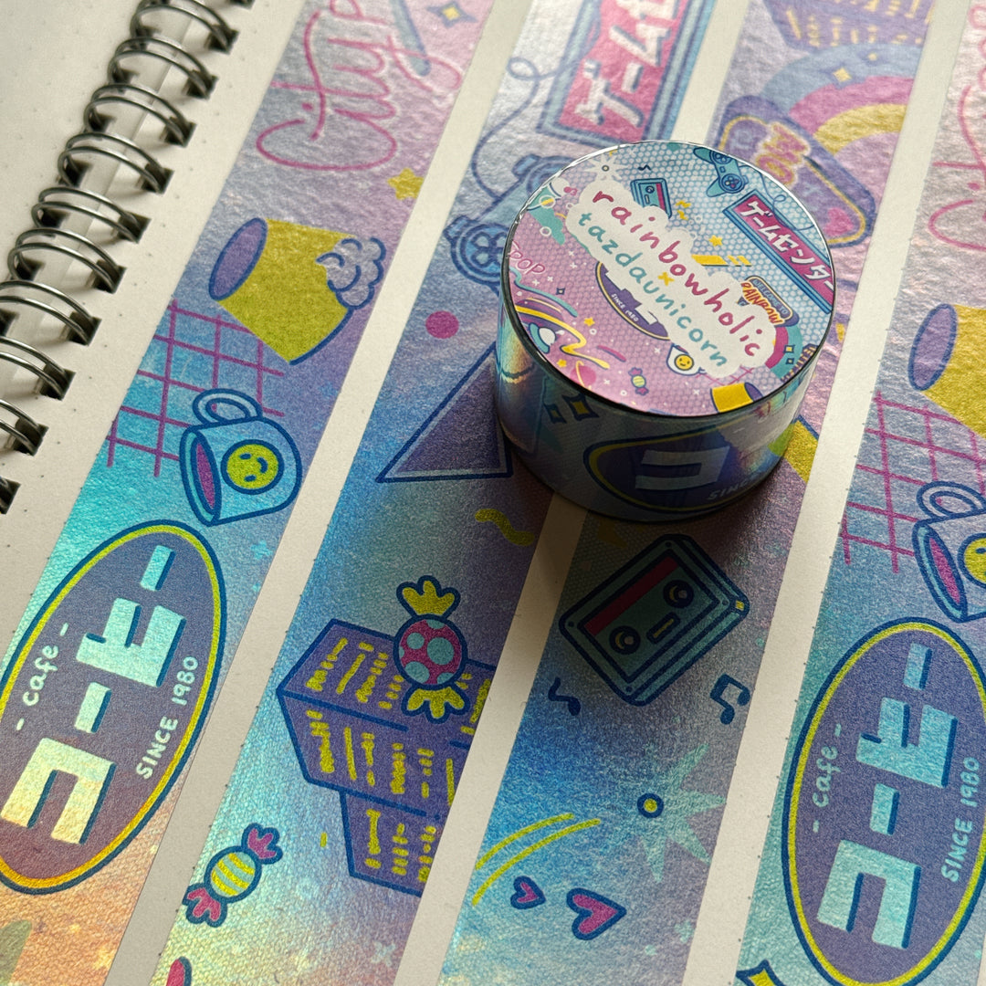 (MT125) Original Rainbowholic x Tazdaunicorn Neo City Pop 2.5CM Hologram Tape