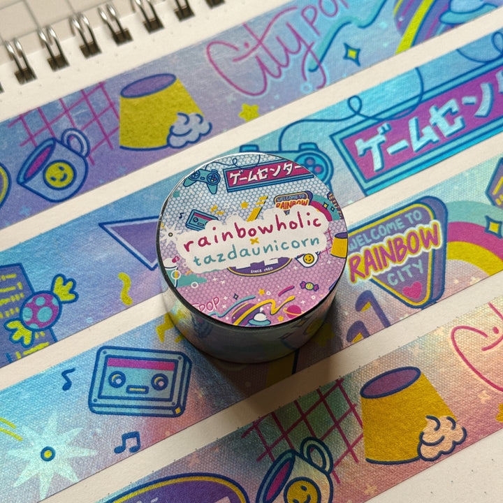 (MT125) Original Rainbowholic x Tazdaunicorn Neo City Pop 2.5CM Hologram Tape