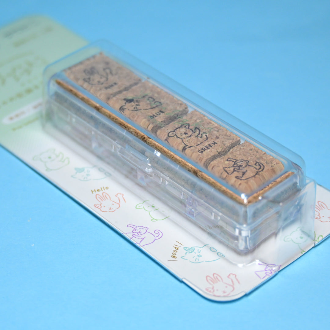 MIDORI Casual Life Animal Cork Stamps