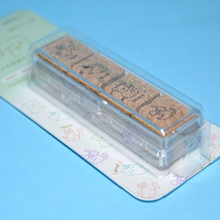 MIDORI Casual Life Animal Cork Stamps