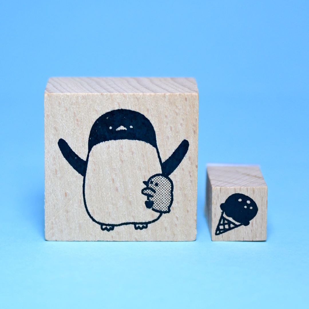 Sea Creatures Penguin &amp; Ice Cream Rubber Stamp Set