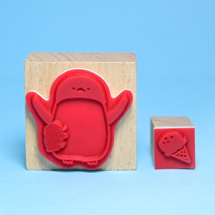 Sea Creatures Penguin &amp; Ice Cream Rubber Stamp Set