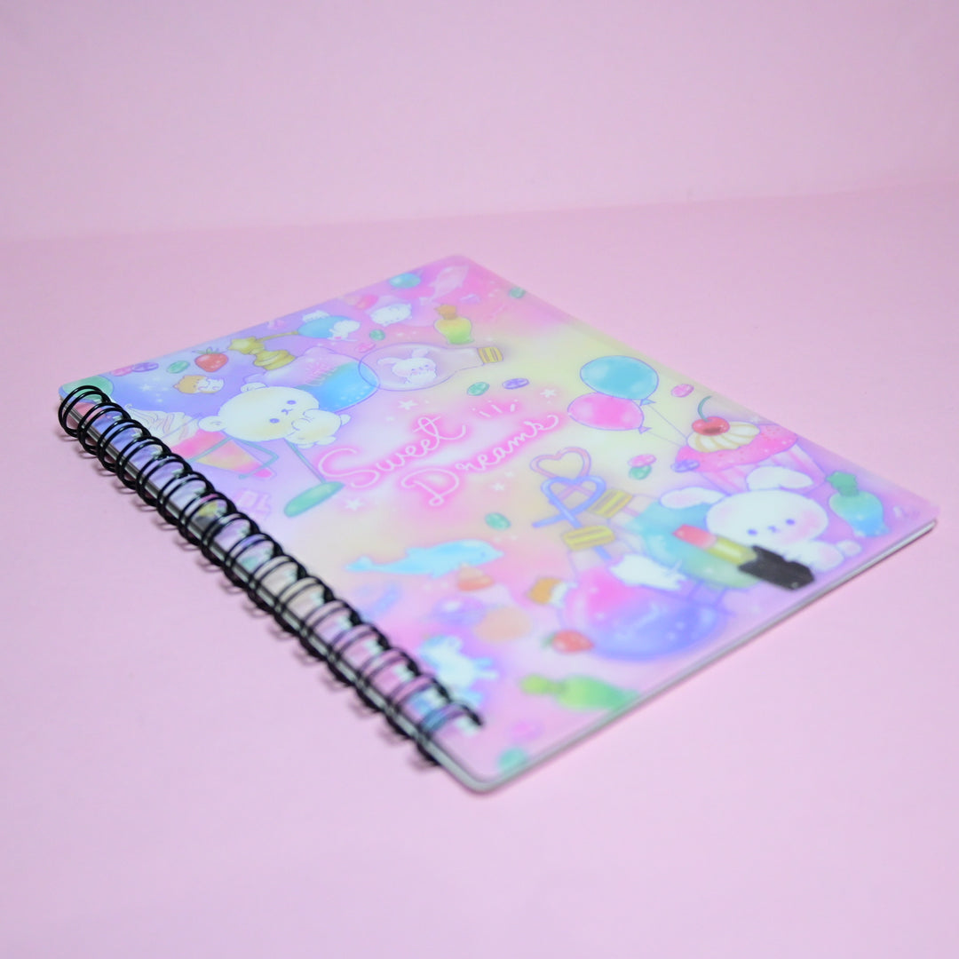 Cute Colorful Bunny and Bear Sticker Collecting Notebook A6