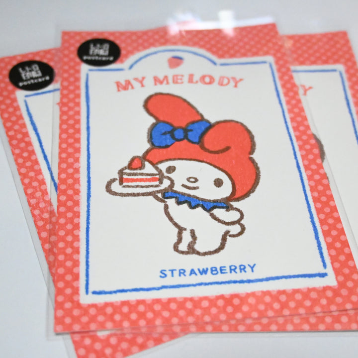My Melody Strawberry retro post card