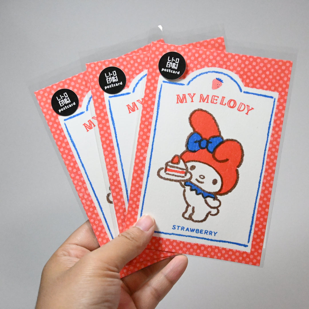 My Melody Strawberry retro post card