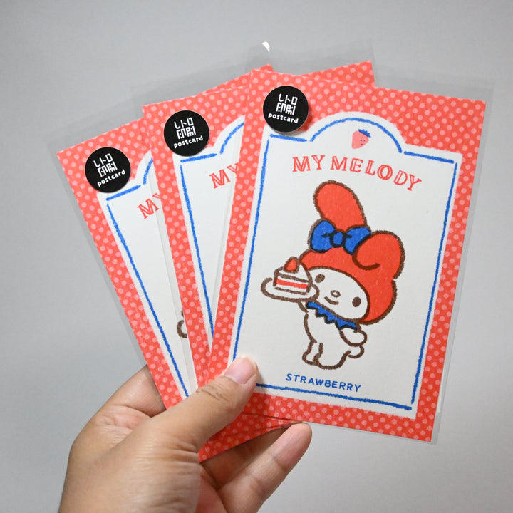 My Melody Strawberry retro post card