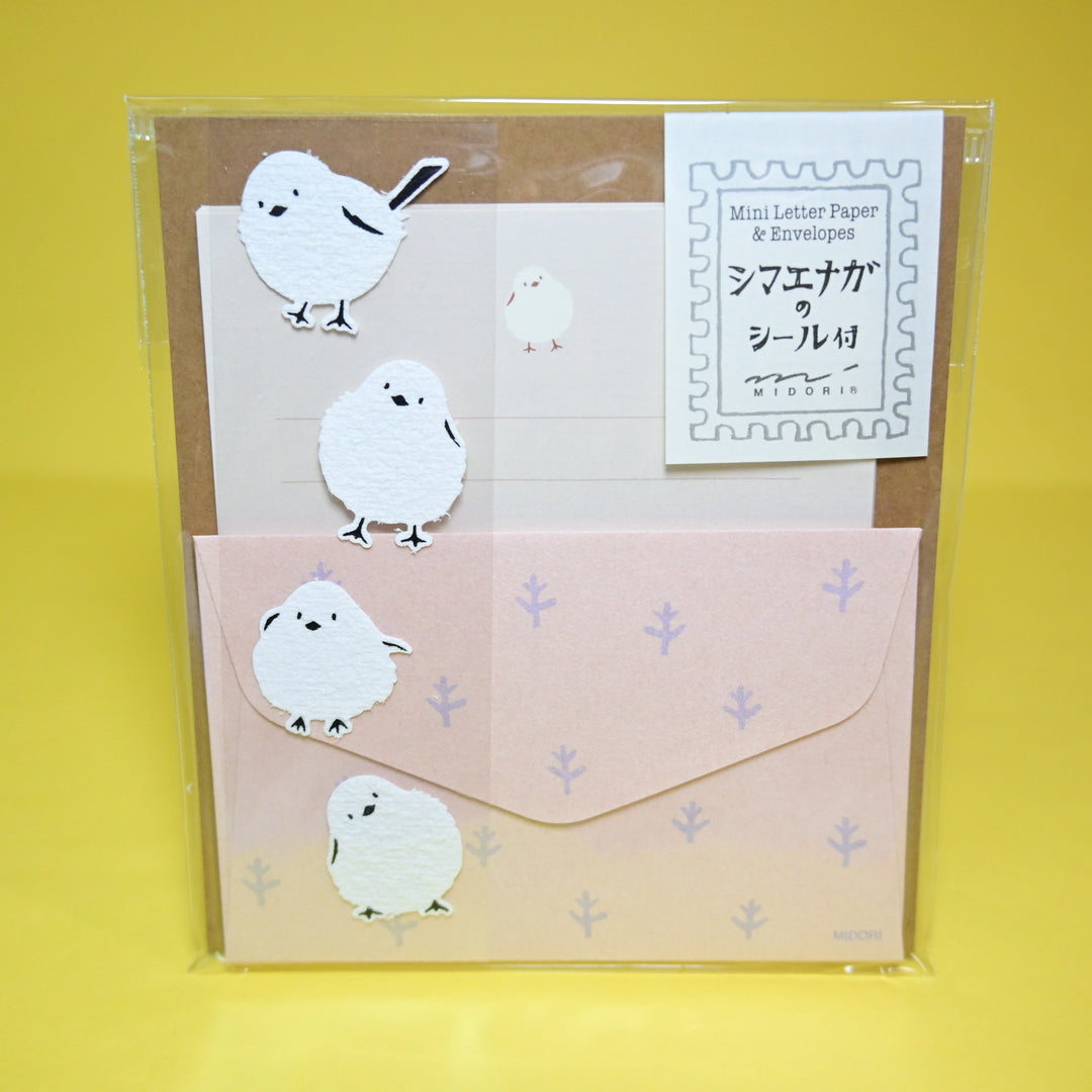 MIDORI Shimaenaga Bird Small Letter Set + Stickers