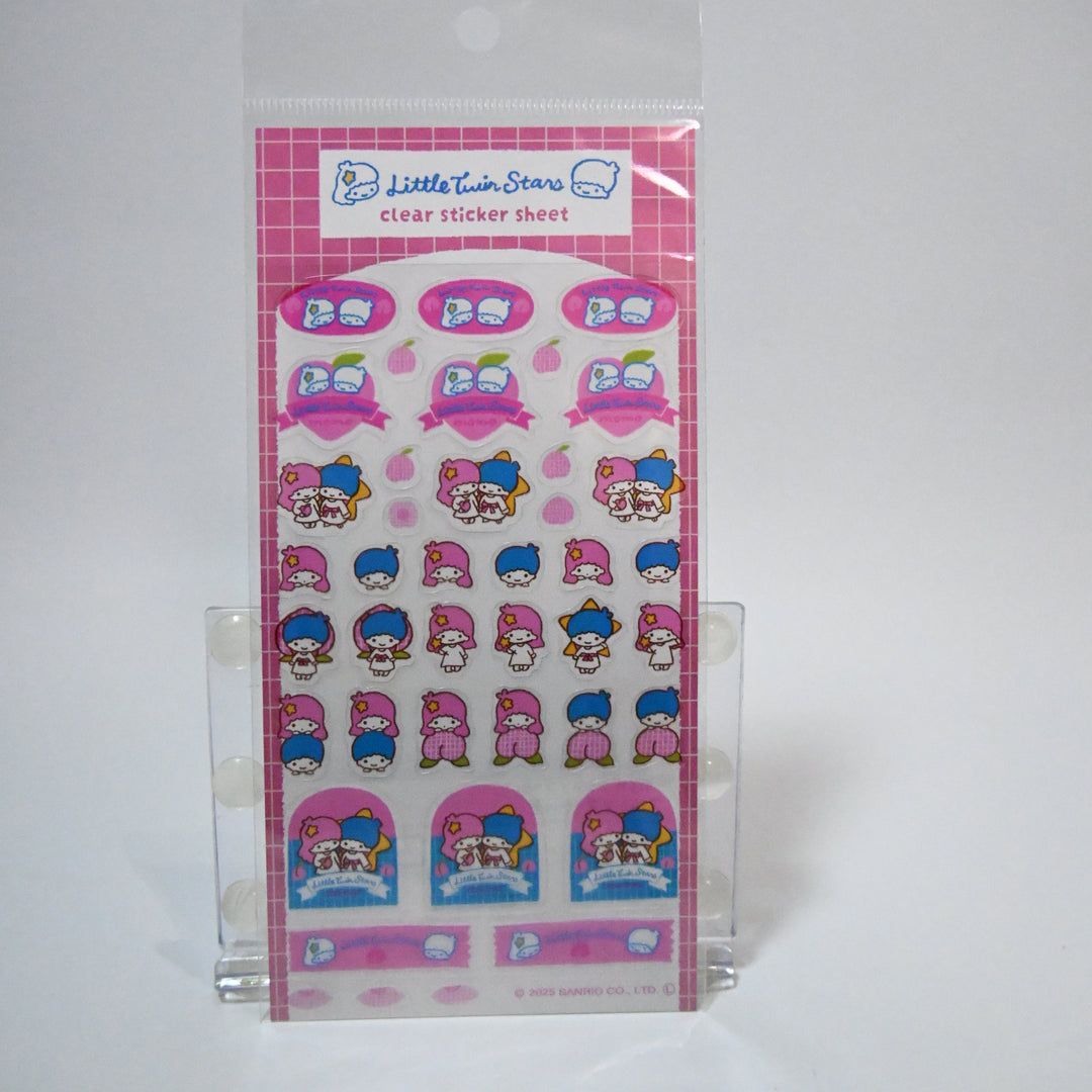 Little Twin Stars Peach clear sticker sheet