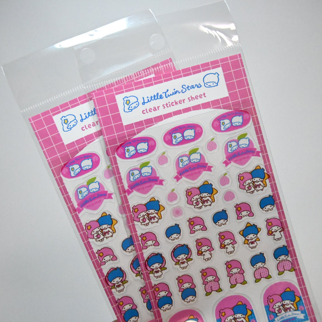 Little Twin Stars Peach clear sticker sheet