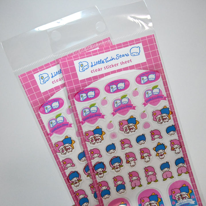 Little Twin Stars Peach clear sticker sheet