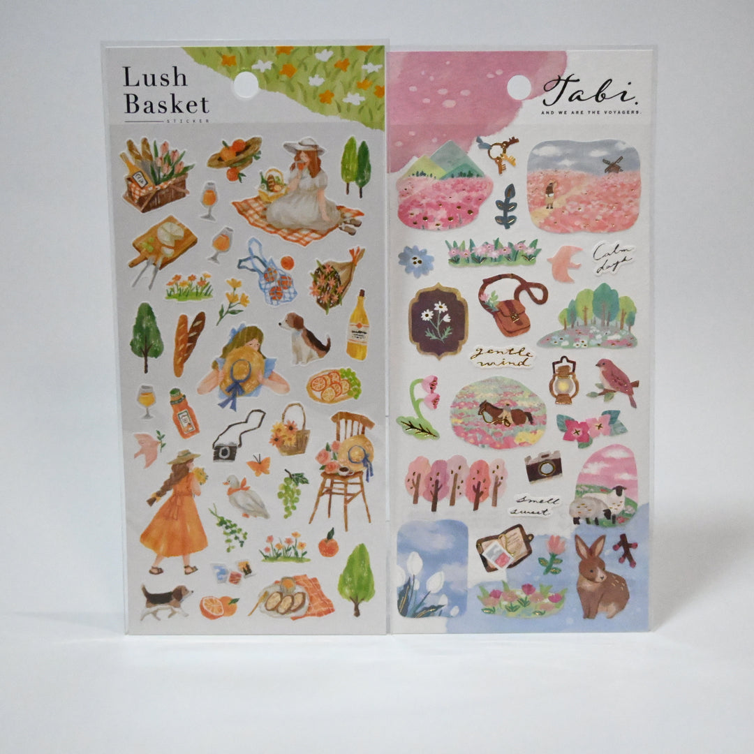 Picnic in Spring sticker sheet set (2 designs)