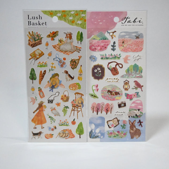 Picnic in Spring sticker sheet set (2 designs)