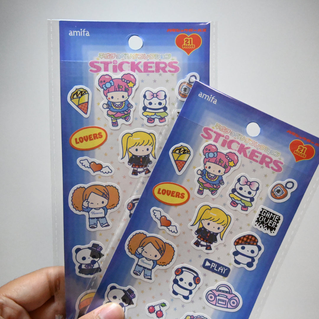 Amifa Retro Kawaii Girl Style sticker sheet