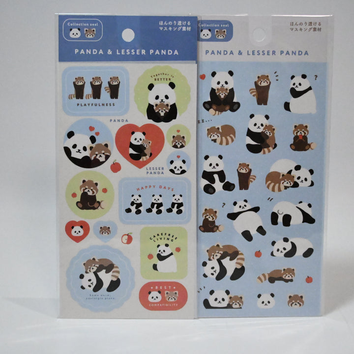 Panda and Lesser Panda sticker sheet set (2 designs)