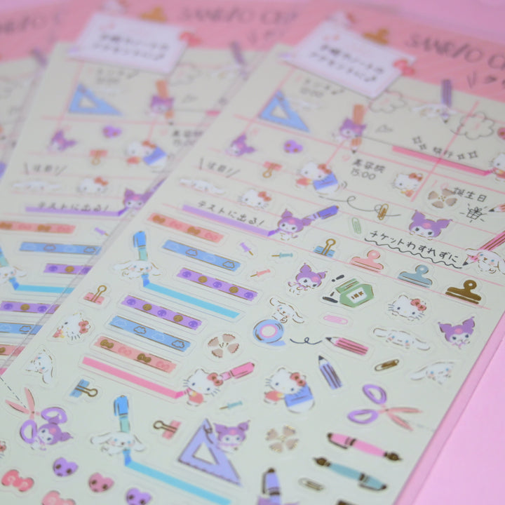 Sanrio Characters Stationery Collection PINK Sticker Sheet