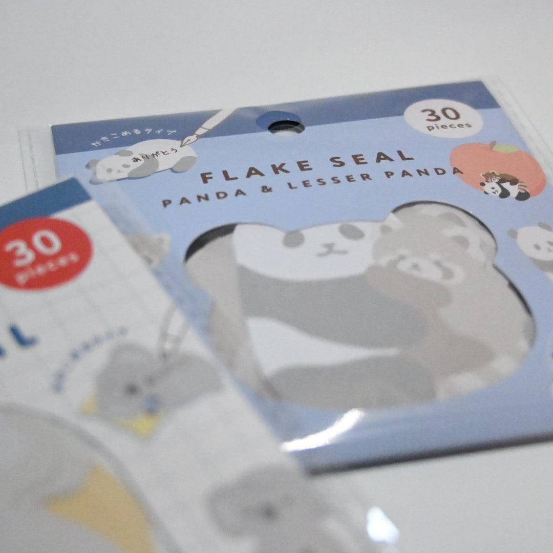 Fluffy Zoo Animals Flake Seal Set (2 designs) - Panda and Lesser Panda / Hello Koala