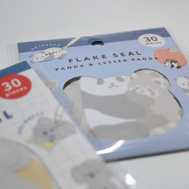 Fluffy Zoo Animals Flake Seal Set (2 designs) - Panda and Lesser Panda / Hello Koala