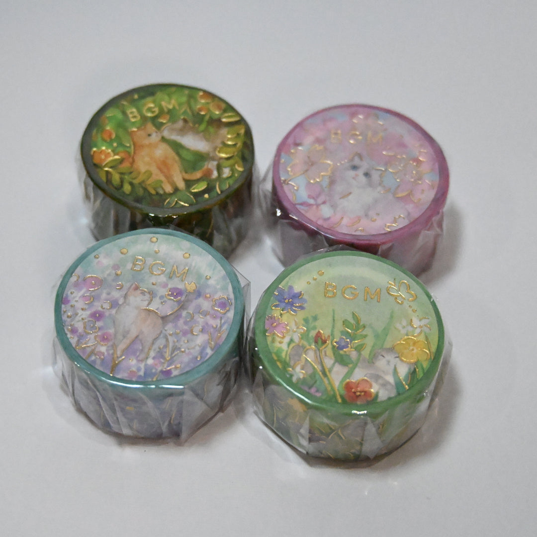 BGM Cats in the Garden Washi Tape Set 2cm (4 pcs.)