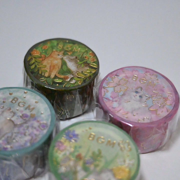 BGM Cats in the Garden Washi Tape Set 2cm (4 pcs.)