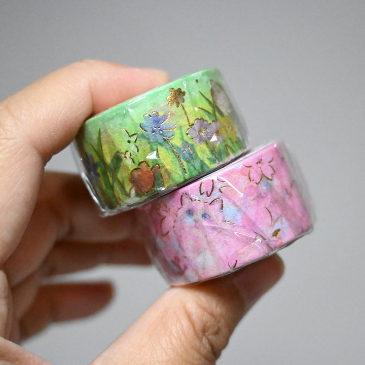 BGM Cats in the Garden Washi Tape Set 2cm (4 pcs.)