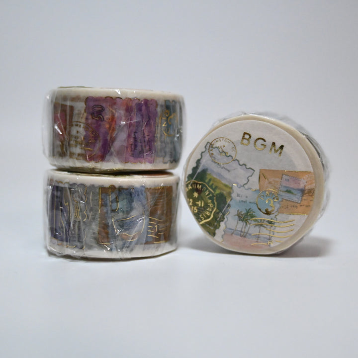 BGM Voyage Timbres de Poste Ruban Washi 2cm