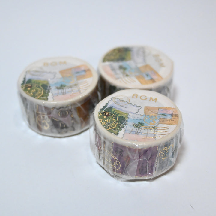 BGM Voyage Timbres de Poste Ruban Washi 2cm