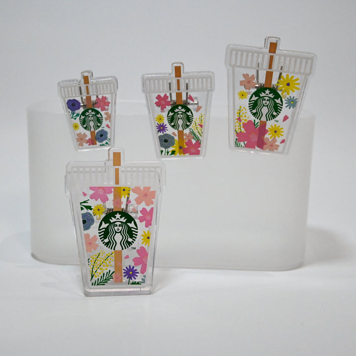 [Preloved] Starbucks clear anf floral clips