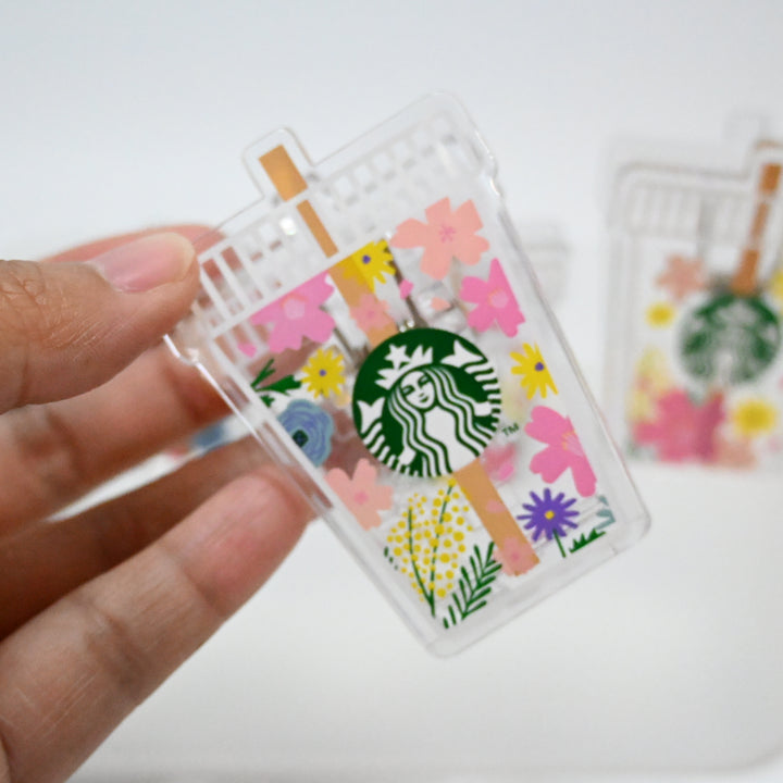 [Preloved] Starbucks clear anf floral clips