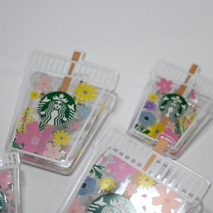 [Preloved] Starbucks clear anf floral clips
