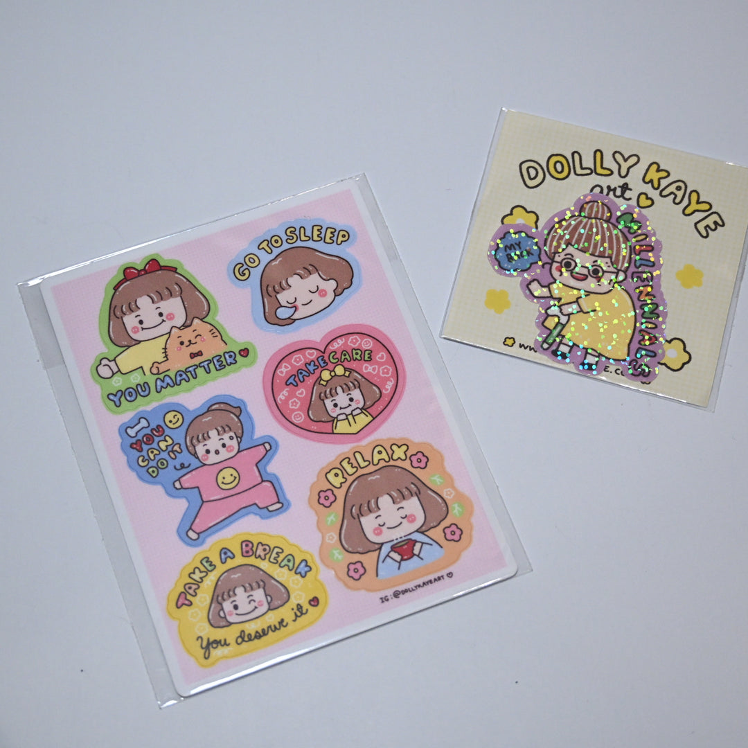 Dolly Kaye Sticker Set - Self-Care