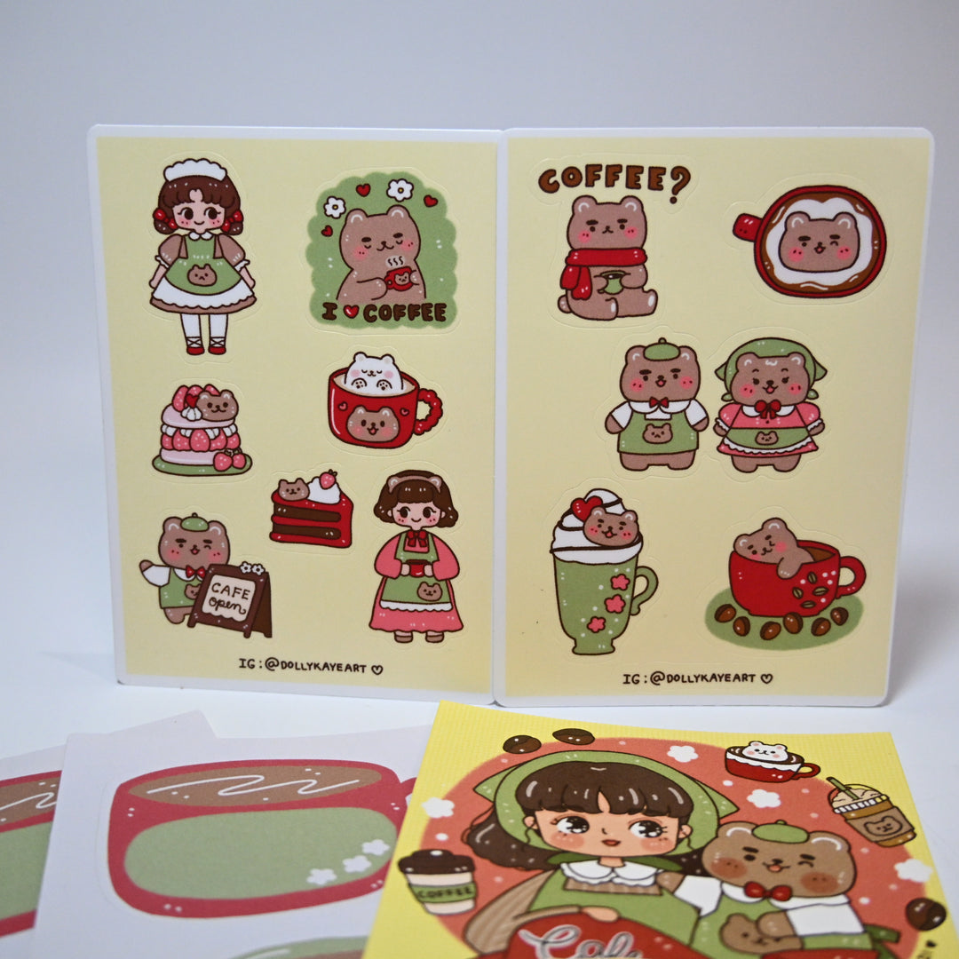 Dolly Kaye Sticker Set - Coffee Lover