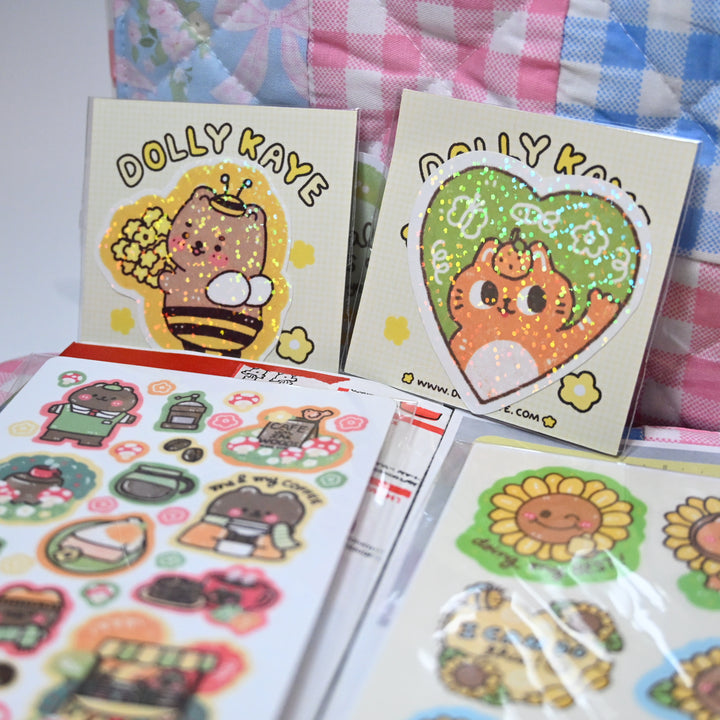 Dolly Kaye Journal Cover and Sticker Set - Pastel and Ribbons (A6)