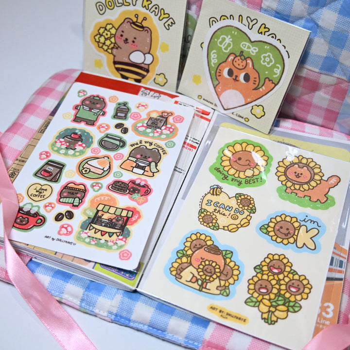 Dolly Kaye Journal Cover and Sticker Set - Pastel and Ribbons (A6)