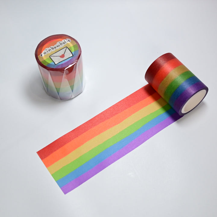 (MT047) Cinta washi original ancha de arcoíris de 5 cm