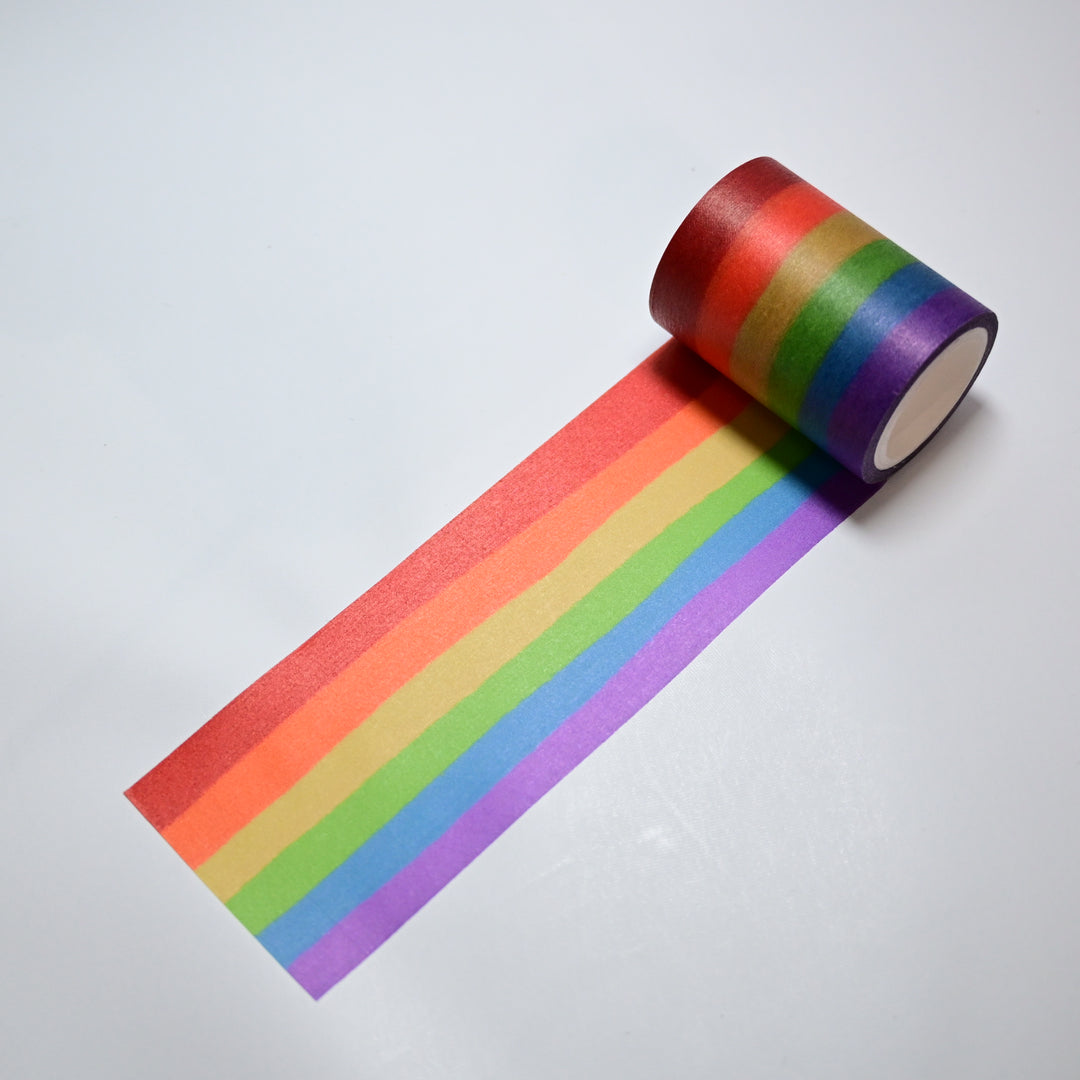 (MT047) Cinta washi original ancha de arcoíris de 5 cm