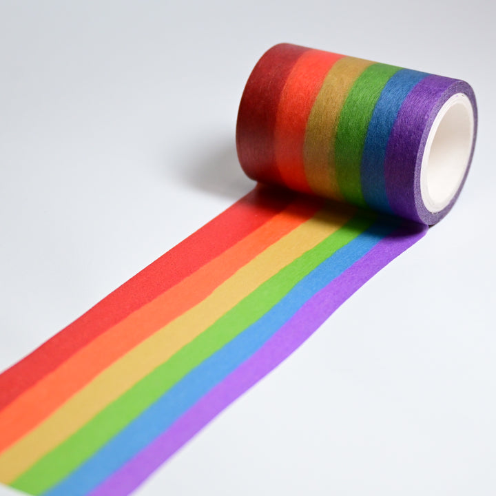 (MT047) Cinta washi original ancha de arcoíris de 5 cm