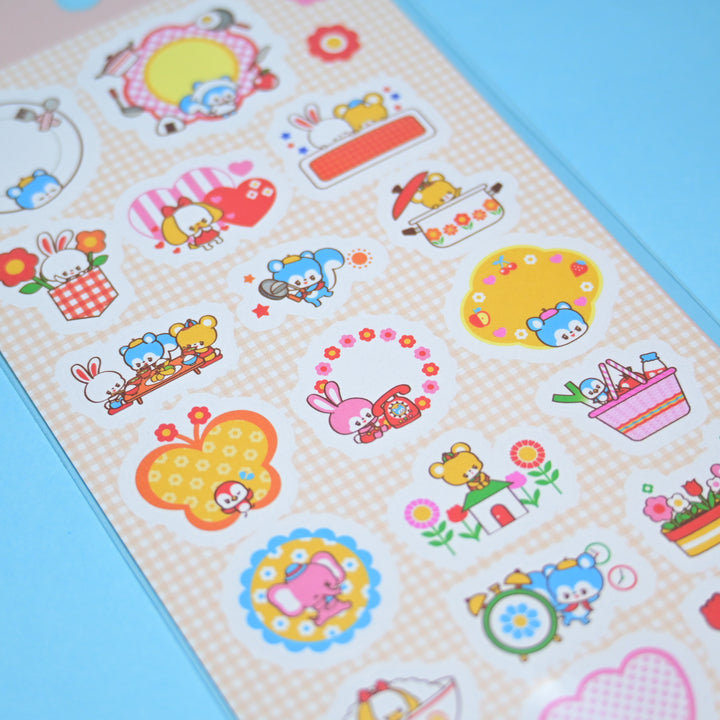 (DS004) Rainbowholic x Ochame Friends Retro Life Sticker Sheet